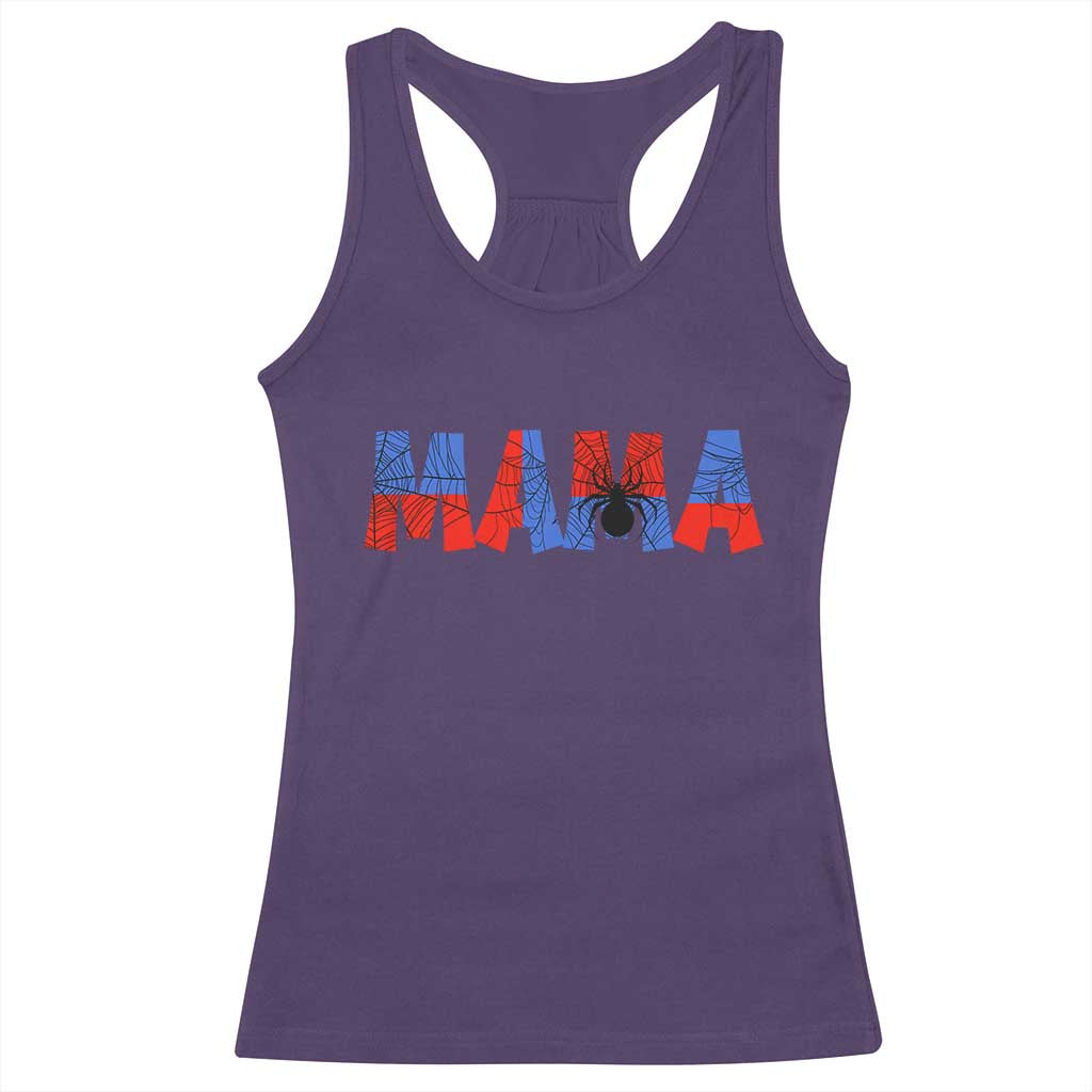 Spooky Mama Spider Web Racerback Tank Top Cute Halloween Mom Gift TS12 Purple Print Your Wear