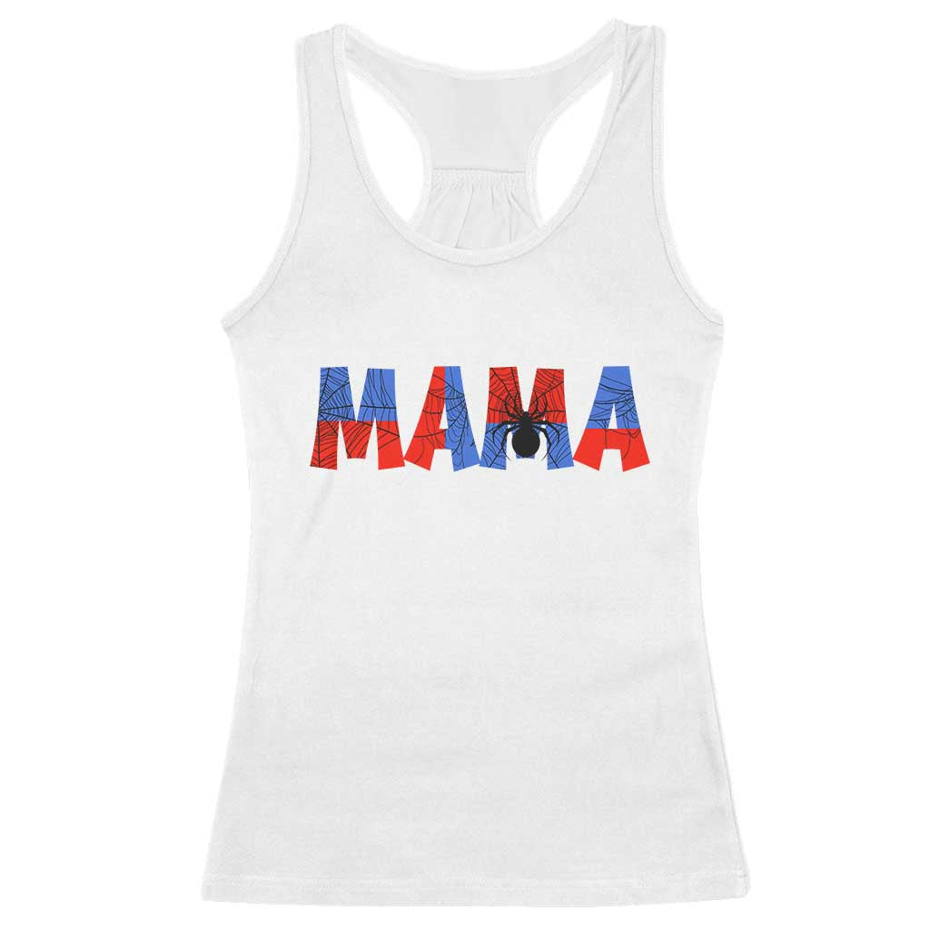 Spooky Mama Spider Web Racerback Tank Top Cute Halloween Mom Gift TS12 White Print Your Wear