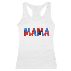 Spooky Mama Spider Web Racerback Tank Top Cute Halloween Mom Gift TS12 White Print Your Wear