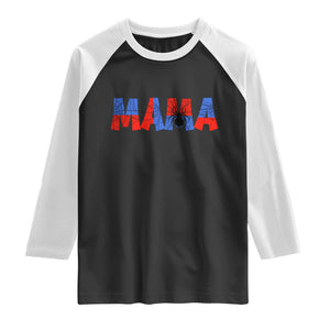 Spooky Mama Spider Web Raglan Shirt Cute Halloween Mom Gift TS12 Black White Print Your Wear