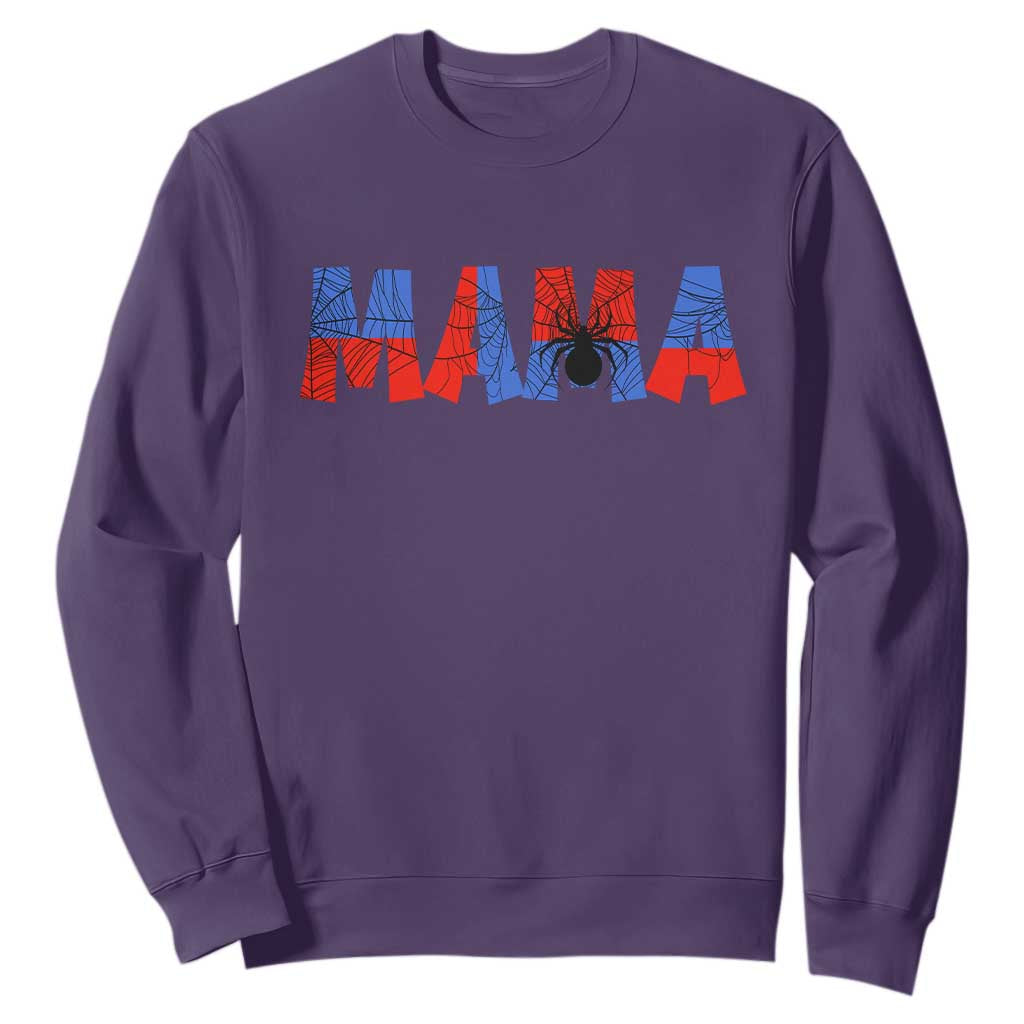 Spooky Mama Spider Web Sweatshirt Cute Halloween Mom Gift TS12 Purple Print Your Wear