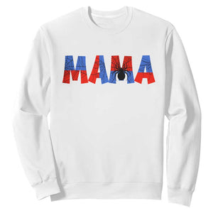 Spooky Mama Spider Web Sweatshirt Cute Halloween Mom Gift TS12 White Print Your Wear
