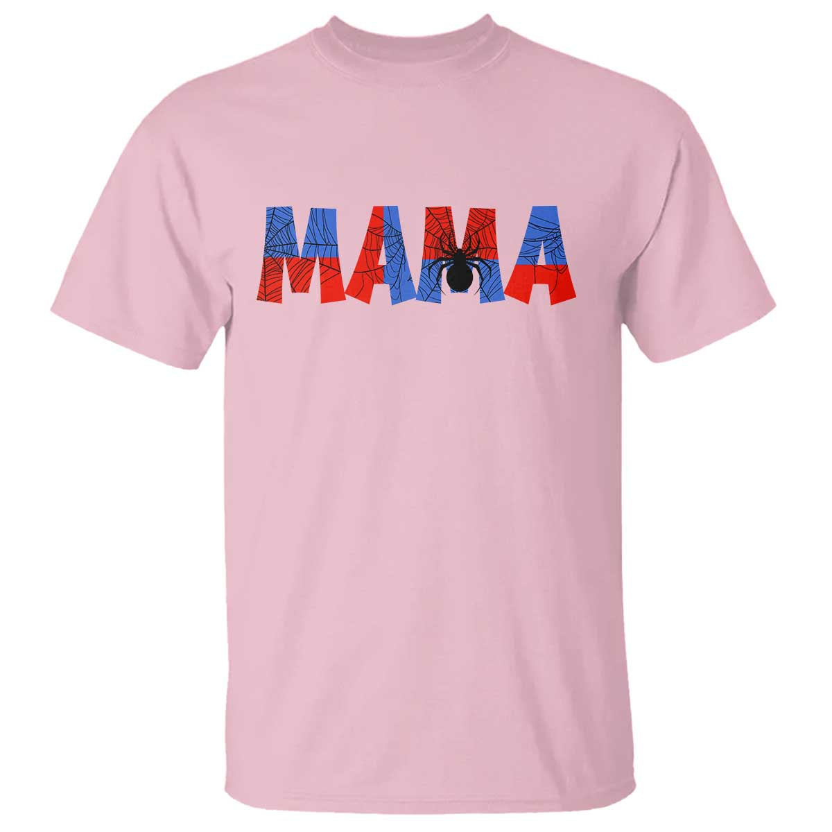 Spooky Mama Spider Web T Shirt Cute Halloween Mom Gift TS12 Light Pink Print Your Wear