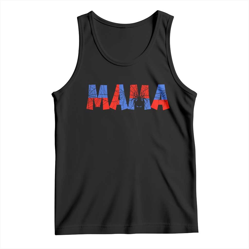 Spooky Mama Spider Web Tank Top Cute Halloween Mom Gift TS12 Black Print Your Wear