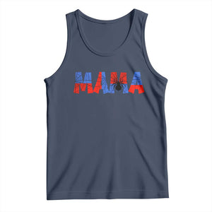 Spooky Mama Spider Web Tank Top Cute Halloween Mom Gift TS12 Navy Print Your Wear