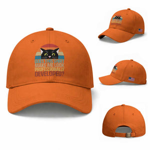 Vintage Black Cat Baseball Cap Does This Shirt Make Me Look Professionally Developed TS12 Baseball Cap Universal Fit Orange Print Your Wear
