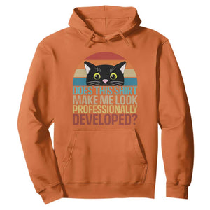 Vintage Black Cat Hoodie Does This Shirt Make Me Look Professionally Developed TS12 Orange Print Your Wear