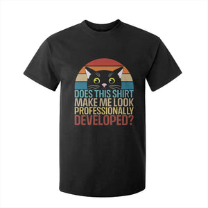 Vintage Black Cat T Shirt For Kid Does This Shirt Make Me Look Professionally Developed TS12 Black Print Your Wear
