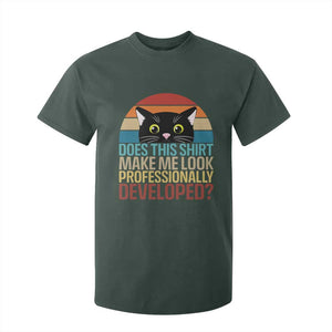 Vintage Black Cat T Shirt For Kid Does This Shirt Make Me Look Professionally Developed TS12 Dark Forest Green Print Your Wear
