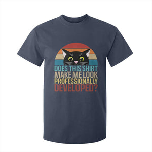 Vintage Black Cat T Shirt For Kid Does This Shirt Make Me Look Professionally Developed TS12 Navy Print Your Wear