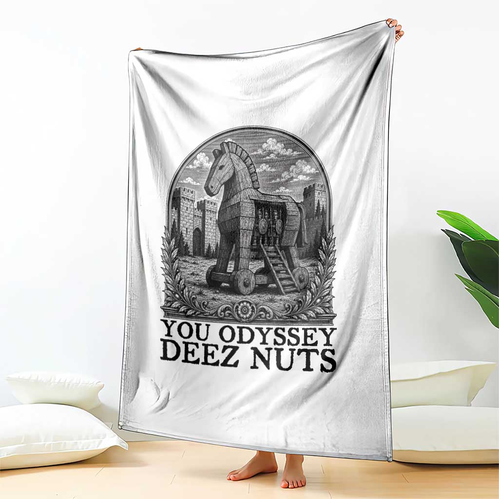 Funny You Odyssey Deez Nuts Trojan Horse Throw Blanket Ancient Greek History Gift TS12 Print Your Wear