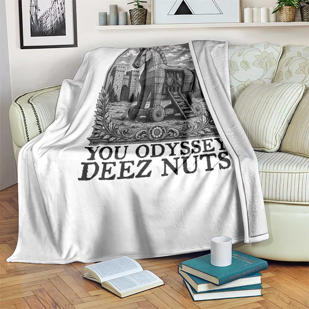 Funny You Odyssey Deez Nuts Trojan Horse Throw Blanket Ancient Greek History Gift TS12 Print Your Wear