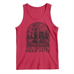 Funny You Odyssey Deez Nuts Trojan Horse Tank Top Ancient Greek History Gift TS12 Red Print Your Wear