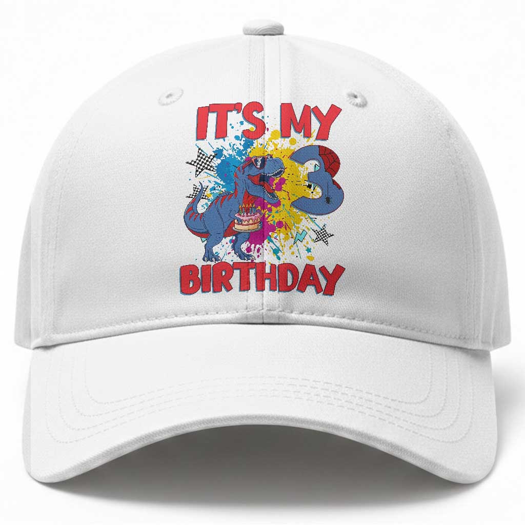 Dino Spider Its My 3rd Birthday Baseball Cap Dinosaur Gift For Boys TS12 Print Your Wear