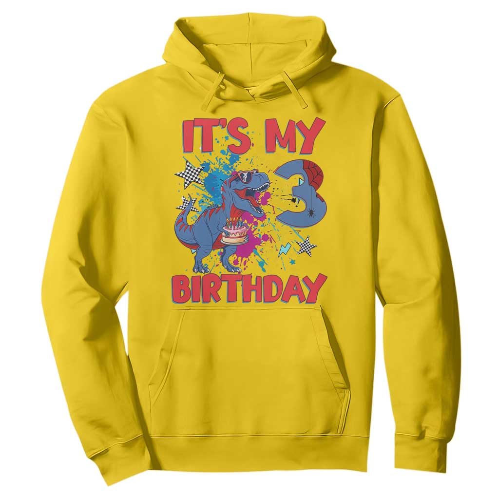 Dino Spider Its My 3rd Birthday Hoodie Dinosaur Gift For Boys TS12 Daisy Print Your Wear