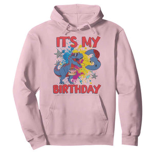 Dino Spider Its My 3rd Birthday Hoodie Dinosaur Gift For Boys TS12 Light Pink Print Your Wear