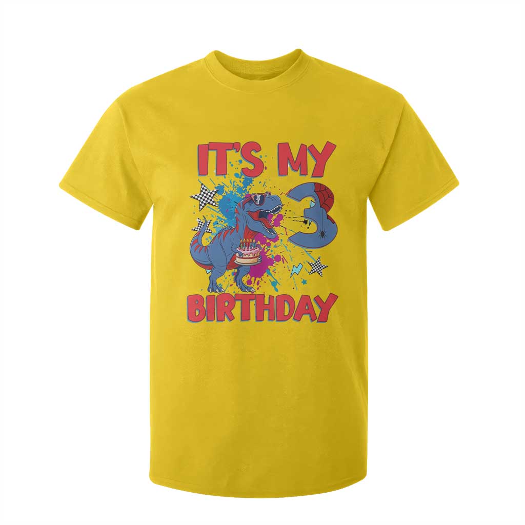 Dino Spider Its My 3rd Birthday T Shirt For Kid Dinosaur Gift For Boys TS12 Daisy Print Your Wear
