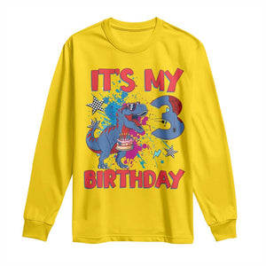 Dino Spider Its My 3rd Birthday Long Sleeve Shirt Dinosaur Gift For Boys TS12 Daisy Print Your Wear