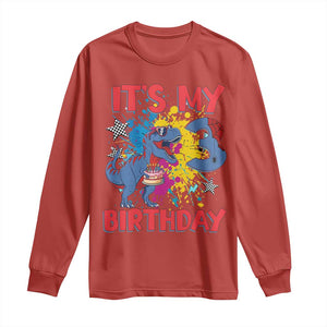 Dino Spider Its My 3rd Birthday Long Sleeve Shirt Dinosaur Gift For Boys TS12 Red Print Your Wear