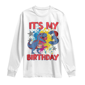 Dino Spider Its My 3rd Birthday Long Sleeve Shirt Dinosaur Gift For Boys TS12 White Print Your Wear