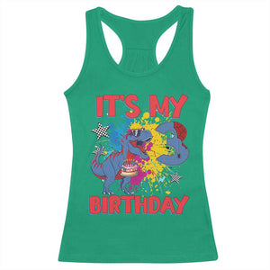 Dino Spider Its My 3rd Birthday Racerback Tank Top Dinosaur Gift For Boys TS12 Irish Green Print Your Wear