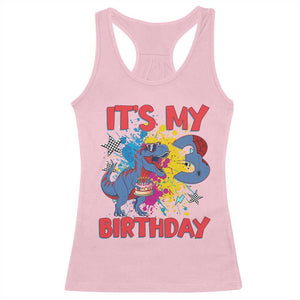 Dino Spider Its My 3rd Birthday Racerback Tank Top Dinosaur Gift For Boys TS12 Light Pink Print Your Wear