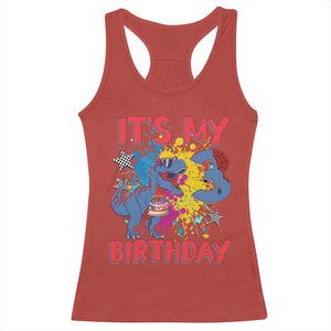 Dino Spider Its My 3rd Birthday Racerback Tank Top Dinosaur Gift For Boys TS12 Red Print Your Wear