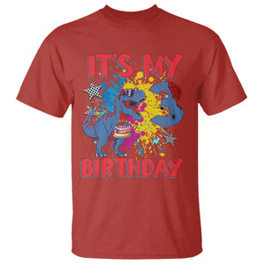 Dino Spider Its My 3rd Birthday T Shirt Dinosaur Gift For Boys TS12 Red Print Your Wear