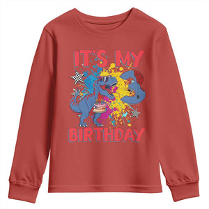 Dino Spider Its My 3rd Birthday Youth Sweatshirt Dinosaur Gift For Boys TS12 Red Print Your Wear