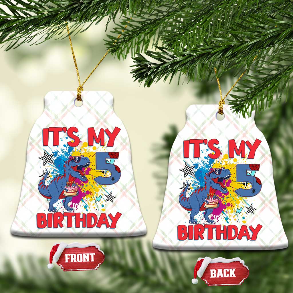 Dino Spider Its My 5th Birthday Ceramic Ornament Dinosaur Gift For Boys TS12 Print Your Wear
