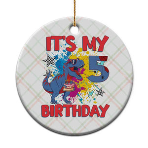 Dino Spider Its My 5th Birthday Ceramic Ornament Dinosaur Gift For Boys TS12 1pc Christmas Plaid Print Your Wear