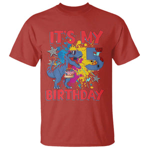 Dino Spider Its My 5th Birthday T Shirt Dinosaur Gift For Boys TS12 Red Print Your Wear