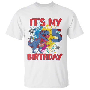 Dino Spider Its My 5th Birthday T Shirt Dinosaur Gift For Boys TS12 White Print Your Wear