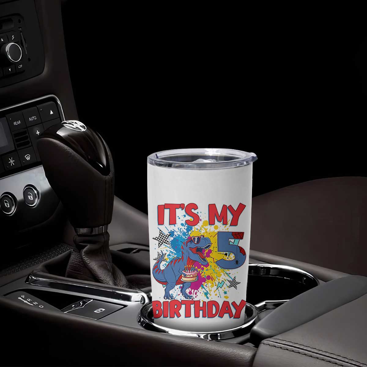 Dino Spider Its My 5th Birthday Tumbler Cup Dinosaur Gift For Boys TS12 Print Your Wear