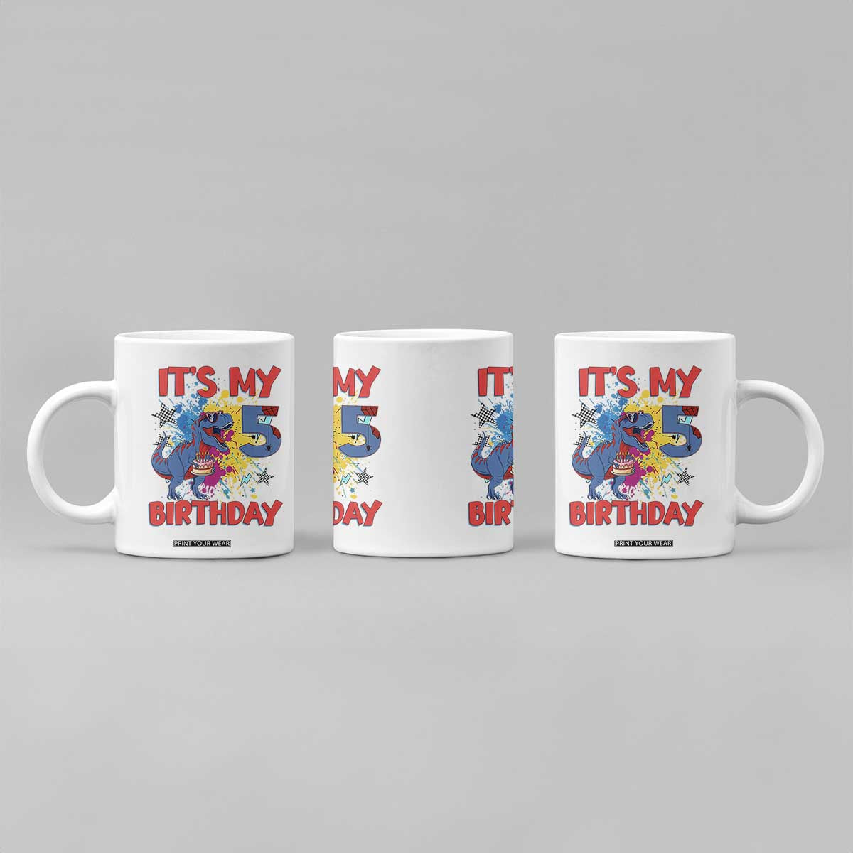 Dino Spider Its My 5th Birthday Coffee Mug Dinosaur Gift For Boys TS12 Print Your Wear