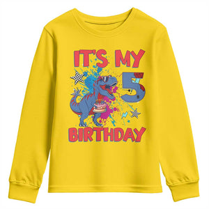 Dino Spider Its My 5th Birthday Youth Sweatshirt Dinosaur Gift For Boys TS12 Daisy Print Your Wear