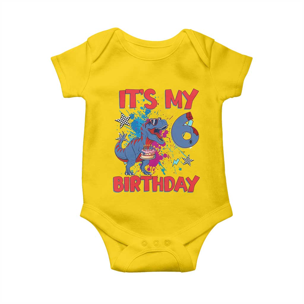 Dino Spider Its My 6th Birthday Baby Onesie Dinosaur Gift For Boys TS12 Daisy Print Your Wear