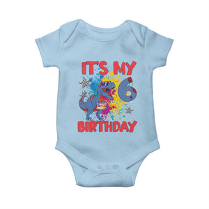 Dino Spider Its My 6th Birthday Baby Onesie Dinosaur Gift For Boys TS12 Light Blue Print Your Wear