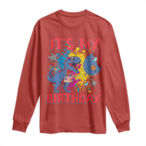 Dino Spider Its My 6th Birthday Long Sleeve Shirt Dinosaur Gift For Boys TS12 Red Print Your Wear