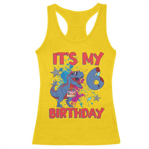 Dino Spider Its My 6th Birthday Racerback Tank Top Dinosaur Gift For Boys TS12 Daisy Print Your Wear