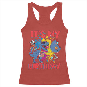 Dino Spider Its My 6th Birthday Racerback Tank Top Dinosaur Gift For Boys TS12 Red Print Your Wear