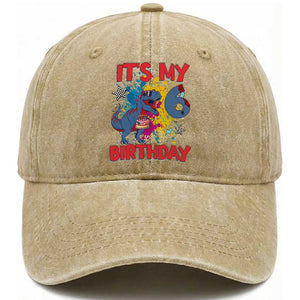 Dino Spider Its My 6th Birthday Washed Cotton Baseball Cap Dinosaur Gift For Boys TS12 Print Your Wear