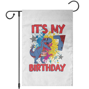 Dino Spider Its My 7th Birthday Garden Flag Dinosaur Gift For Boys TS12 White Print Your Wear
