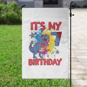 Dino Spider Its My 7th Birthday Garden Flag Dinosaur Gift For Boys TS12 Print Your Wear