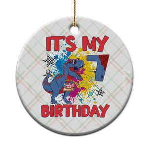 Dino Spider Its My 7th Birthday Ceramic Ornament Dinosaur Gift For Boys TS12 1pc Christmas Plaid Print Your Wear