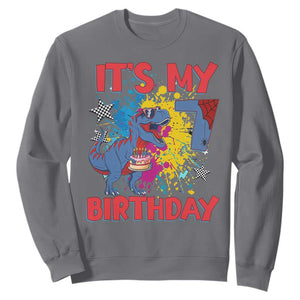 Dino Spider Its My 7th Birthday Sweatshirt Dinosaur Gift For Boys TS12 Charcoal Print Your Wear