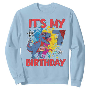 Dino Spider Its My 7th Birthday Sweatshirt Dinosaur Gift For Boys TS12 Light Blue Print Your Wear
