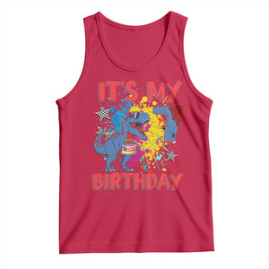 Dino Spider Its My 7th Birthday Tank Top Dinosaur Gift For Boys TS12 Red Print Your Wear