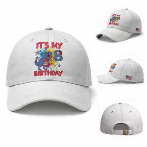 Dino Spider Its My 8th Birthday Baseball Cap Dinosaur Gift For Boys TS12 Baseball Cap Universal Fit White Print Your Wear