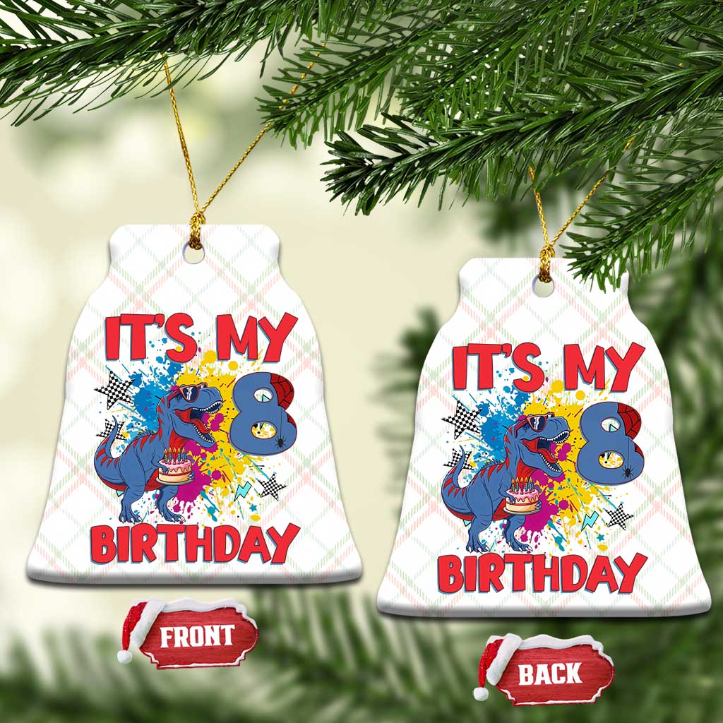 Dino Spider Its My 8th Birthday Ceramic Ornament Dinosaur Gift For Boys TS12 Print Your Wear